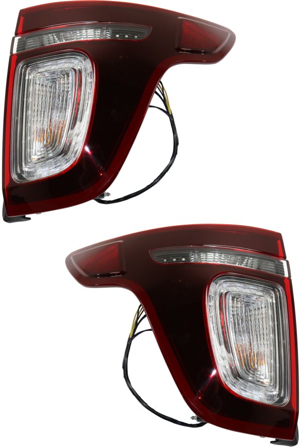 Pair/Set - Tail Light Assembly Type 3 for Ford Explorer 2013-2015, Right (Passenger) and Left (Driver), Replacement Pair/Set