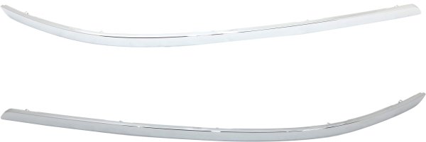 Front Bumper Molding Pair/Set for 2009-2010 Hyundai Sonata, Includes Right (Passenger) and Left (Driver) Chrome Insert, Replacement