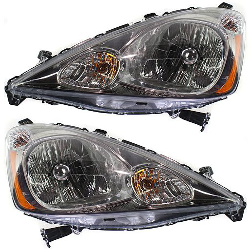 Headlight Assembly Pair/Set for FIT 2009-2011, Includes Right (Passenger) and Left (Driver) Halogen Lights, Replacement