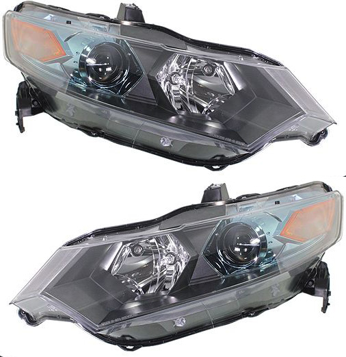 Headlight Assembly for 2010-2011 Honda Insight, Right (Passenger) and Left (Driver), Halogen, Replacement Pair/Set