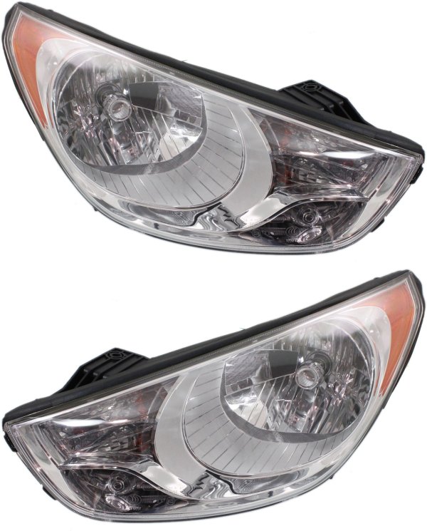 Headlight Assembly for 2010-2013 Hyundai Tucson, Right (Passenger) and Left (Driver), Halogen, Replacement Pair/Set