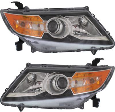 Headlight Assembly Pair/Set for Honda Odyssey 2014-2017, Right (Passenger) and Left (Driver), Halogen, Replacement