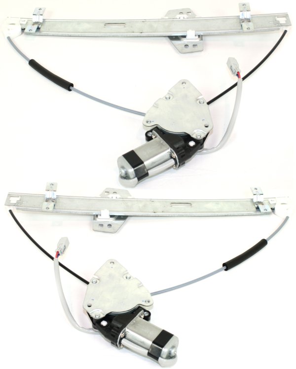 Pair/Set - Front Window Regulator with Motor for 2003-2011 Honda Element, Power, Right (Passenger) and Left (Driver) Replacement Set