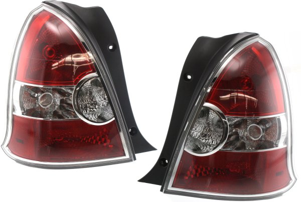 Tail Light Assembly Pair/Set for Hyundai Accent Hatchback 2008-2011, Right (Passenger) and Left (Driver), Replacement