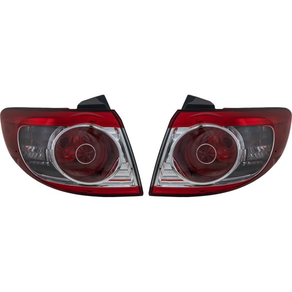 Tail Light Assembly Pair/Set for Hyundai Santa Fe 2010-2012, Outer Left (Driver) and Right (Passenger) Side, Replacement