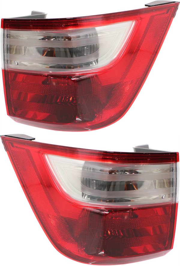 Tail Light Assembly Pair/Set for 2011-2013 Honda Odyssey, Outer, Right (Passenger) and Left (Driver), Replacement