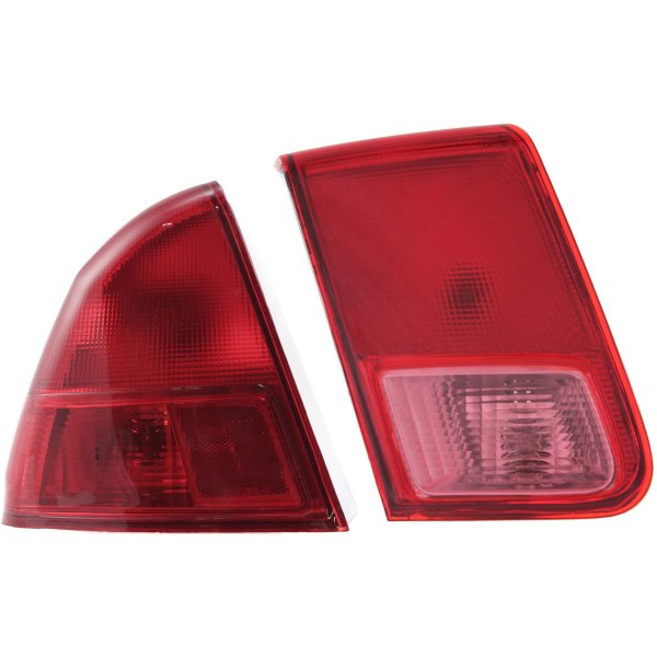 Tail Light Set for 2001-2002 Honda Civic Sedan, Inner and Outer, Halogen, Left (Driver) Side, Replacement