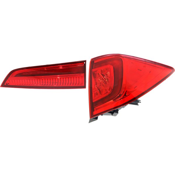 Tail Light Set for Honda Pilot 2016-2018, Right (Passenger) Inner and Outer Assembly, Halogen Replacement