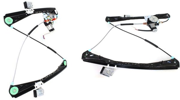 Front Window Regulator with Motor for 2000-2002 Lincoln LS, Right (Passenger) and Left (Driver) Power Pair/Set Replacement