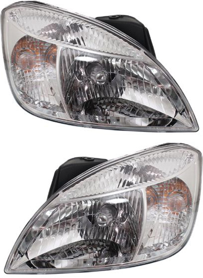 Pair/Set - Headlight Assembly for 2009-2011 Kia RIO/RIO5, Right (Passenger) and Left (Driver) Halogen Type 1, Suitable for Hatchback/Sedan, Replacement