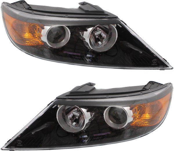 Headlight Assembly for Kia Sorento 2011-2013, Right (Passenger) and Left (Driver), Halogen Replacement Pair/Set