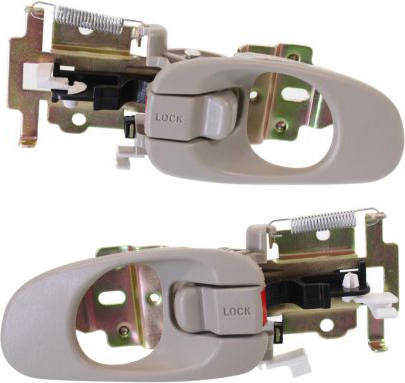 Spectra Front Door Handle Pair/Set for 2000-2002 Models, Right (Passenger) and Left (Driver), Inside, Beige, Equivalent to Rear - Replacement