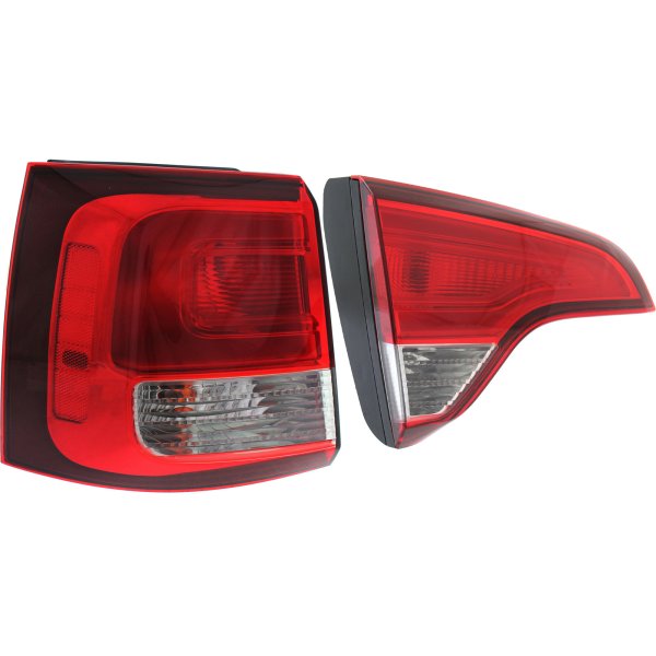 Tail Light Assembly Set for KIA Sorento 2014-2015, Left (Driver), Inner and Outer, Halogen, Replacement