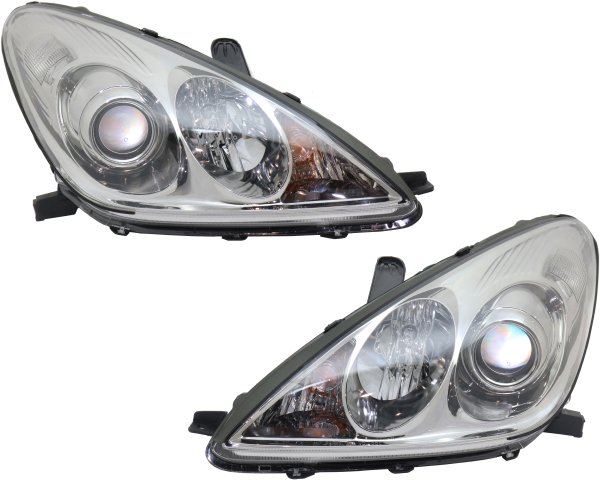 Headlight Pair/Set for Lexus ES330 2005-2006, Right (Passenger) and Left (Driver) with Lens and Housing, Halogen Replacement