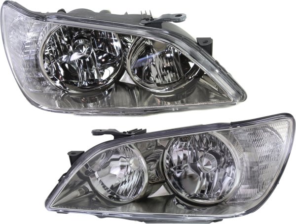 Headlight Lens and Housing Pair/Set for Lexus IS300 2001-2005, Right (Passenger) and Left (Driver), Xenon, without HID Pair/Set Replacement