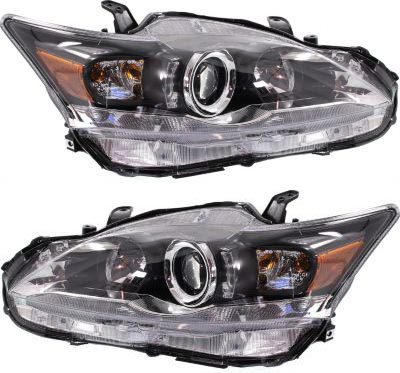 Headlight Assembly for Lexus CT200H 2011-2017, Right (Passenger) and Left (Driver), Halogen, Replacement Pair/Set