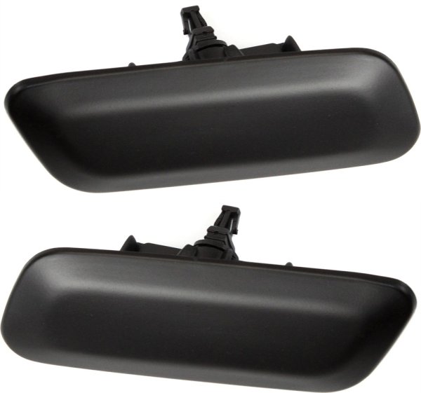Headlight Washer Cover Pair/Set for 2010-2012 Lexus LS460, Right (Passenger) and Left (Driver), Black (Code 212), Replacement 