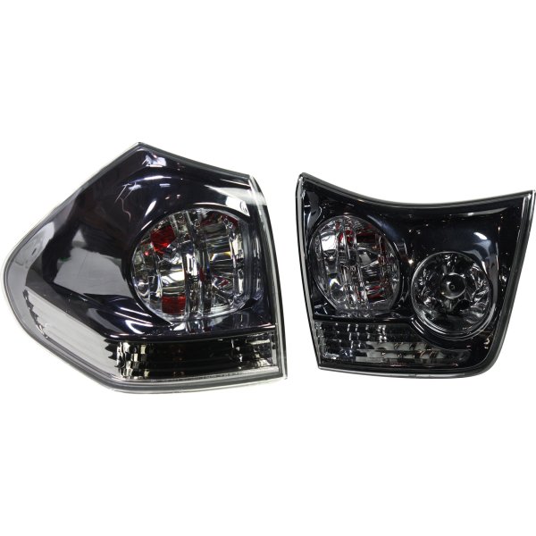Tail Light Assembly Set for Lexus RX330 (2004-2006) and RX350 (2007-2009), Inner and Outer, Halogen, Left (Driver) Side, Replacement