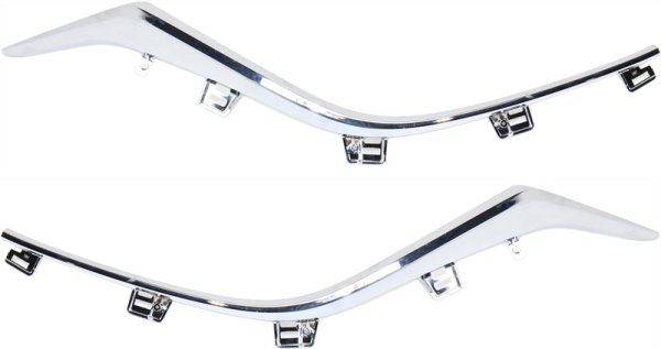 Chrome Grille Molding Pair/Set for Mazda 3 Sport/Mazda 3, Right (Passenger) and Left (Driver) Side, Compatible with 2014 to 2016 Models, Replacement