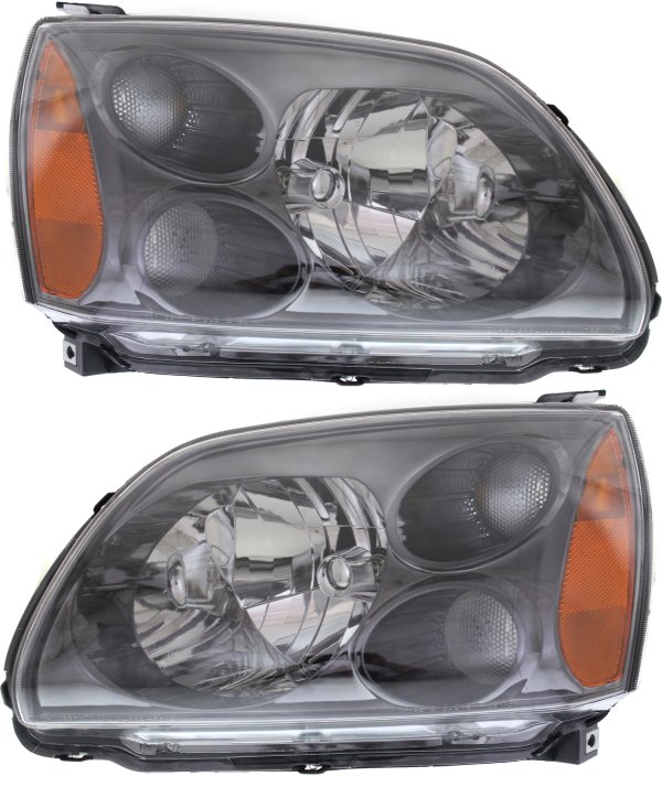 Headlight Assembly for Mitsubishi Galant 2004-2009, Includes Right (Passenger) and Left (Driver) Halogen Headlights, Replacement Pair/Set