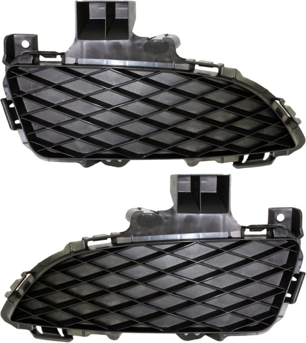 Pair/Set - Front Fog Light Cover for 2004-2006 Mazda Mazda 3 Sedan, Right (Passenger) and Left (Driver), Standard Type, Primed (Ready to Paint) - Replacement Set