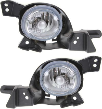 Front Fog Light Assembly for 2012-2013 Mazda 3, Right (Passenger) and Left (Driver) Halogen, Replacement Pair/Set