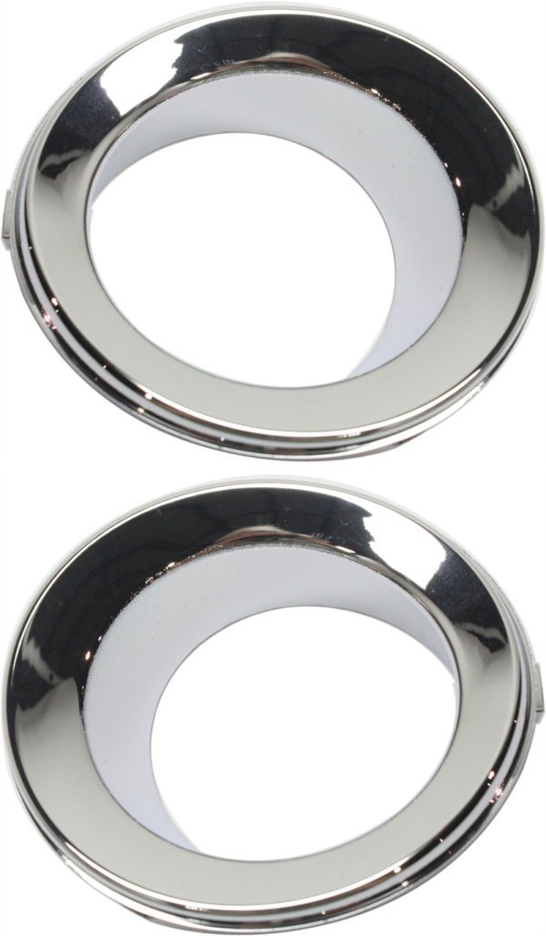 Front Fog Light Molding Pair/Set for 2005-2008 Cooper Base Model, Right (Passenger) and Left (Driver), Chrome, Replacement