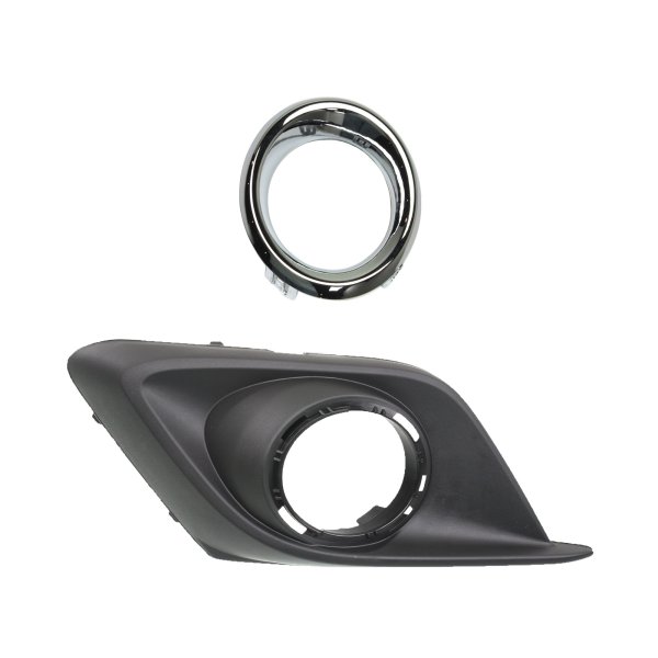 Front Fog Light Molding for 2014-2016 Mazda Mazda 3, Left (Driver), Paint to Match/Chrome, Ring, Hatchback/Sedan Replacement Set