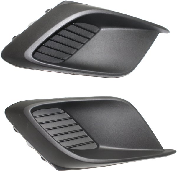 Front Fog Light Cover Pair/Set for Mazda 3 Sport/Mazda 3 2014-2016, Right (Passenger) and Left (Driver), Textured Black Replacement