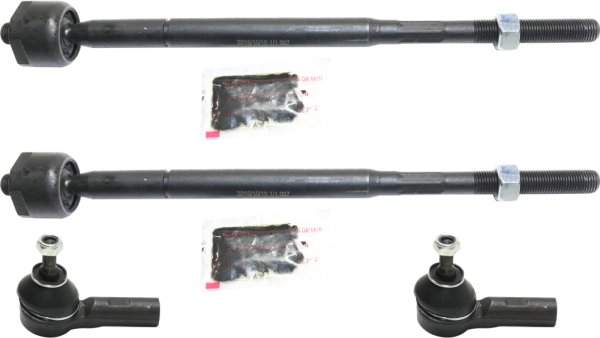 Front Tie Rod Pair/Set for 2009-2017 Mitsubishi Lancer, Right (Passenger) and Left (Driver), Inner and Outer, Replacement