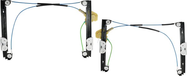 Front Window Regulator Pair/Set for 2002-2004 Mini Cooper, Right (Passenger) and Left (Driver), Without Motor, Power, Hatchback, Replacement