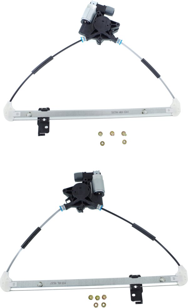 Rear Window Regulator Pair/Set for 2004-2009 Mazda Mazda 3, Right (Passenger) & Left (Driver), Power, with Motor, Fit Hatchback/Sedan, Replacement