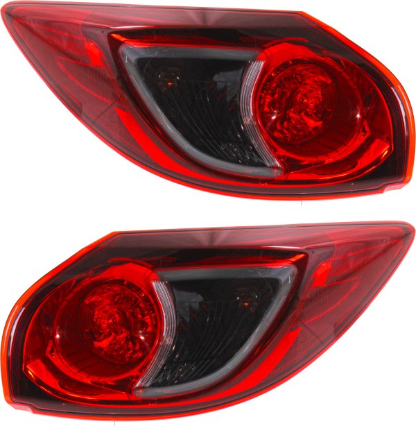 Tail Light Assembly for Mazda CX-5 2013-2016, Outer, Halogen, Right (Passenger) and Left (Driver), Replacement Pair/Set