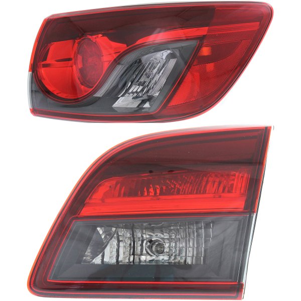 Tail Light Assembly for Mazda CX-9 2013-2015, Right (Passenger) Outer, Halogen, Set of 2 Replacement