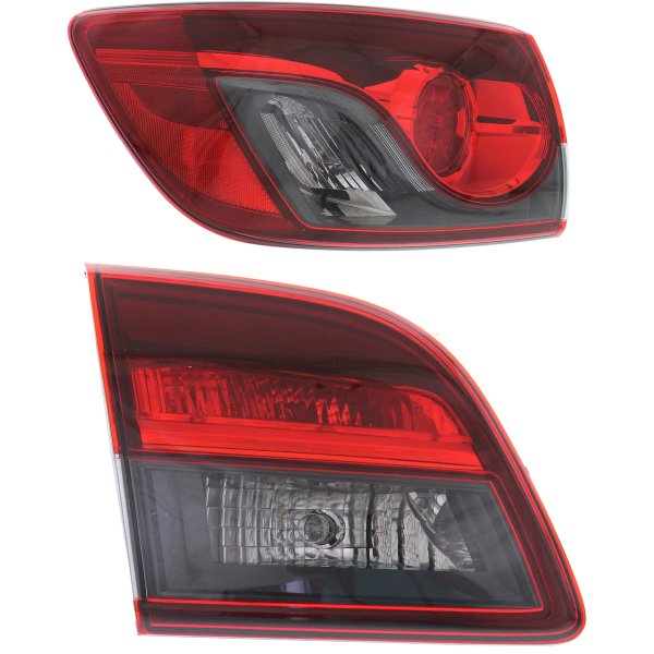 Tail Light Set for Mazda CX-9 2013-2015, Left (Driver) Side, Inner and Outer, Halogen, Replacement