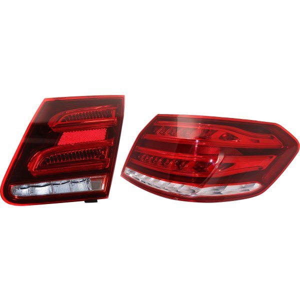 Tail Light Assembly Set for 2015 Mercedes-Benz E-Class, Right (Passenger) Side, Inner - Red Lens; Outer - Clear Lens, Replacement