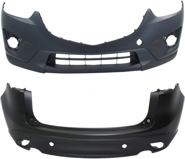 Front and Rear Bumper Cover Set for Mazda CX-5 2013-2016, Complete Replacement