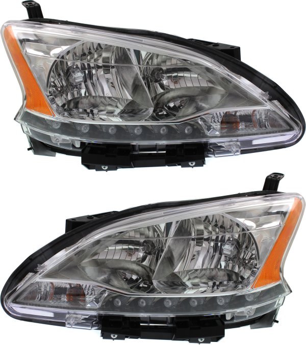 Headlight Assembly for 2013-2015 Nissan Sentra, Right (Passenger) and Left (Driver), Halogen, Replacement Pair/Set