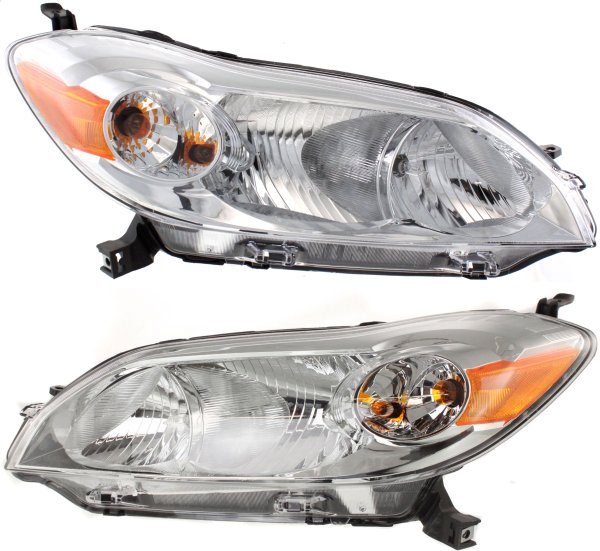 Headlight Assembly for Toyota Matrix 2009-2014, Right (Passenger) and Left (Driver), Halogen Replacement Pair/Set