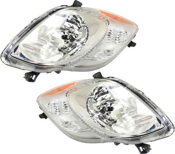 Headlight Pair/Set for 2009-2011 Toyota Yaris, Right (Passenger) and Left (Driver) Replacement
