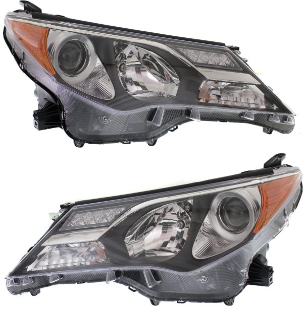 Headlight Pair/Set for Toyota RAV4 2013-2015, Right (Passenger) and Left (Driver) Replacement