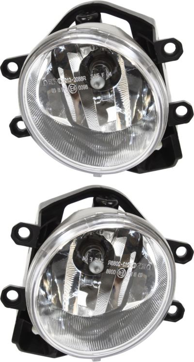Front Fog Light Assembly for 2014-2020 Toyota 4Runner, 2012-2014 Toyota Prius, 2013-2015 Lexus ES350, Right (Passenger) and Left (Driver), Halogen Replacement Pair/Set