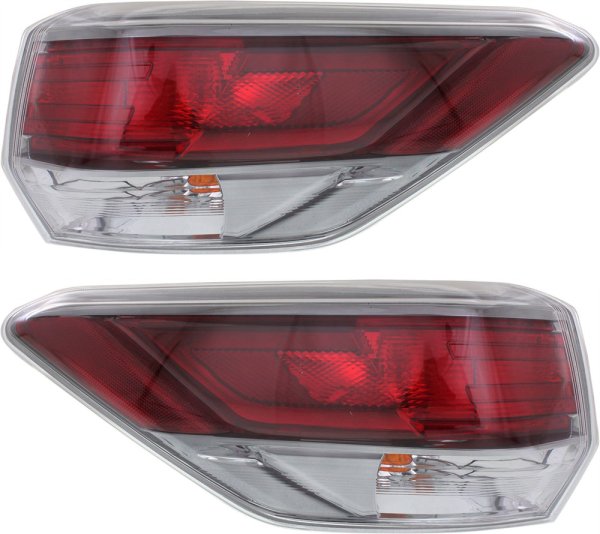 Outer Tail Light Assembly Pair/Set for Toyota Highlander 2014-2017, Right (Passenger) and Left (Driver), Replacement
