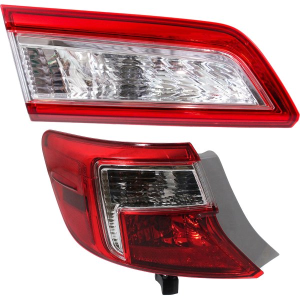 Inner and Outer Tail Light Set for 2012-2014 Toyota Camry, Left (Driver) Side Replacement