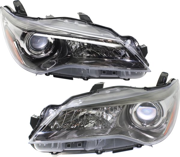 Headlight Assembly Pair/Set for 2015-2017 Toyota Camry, Includes Right (Passenger) and Left (Driver) Halogen Headlights, Replacement