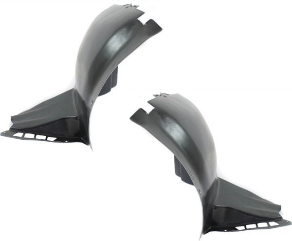 Front Fender Liner Pair/Set for 2007 - 2016 Volkswagen EOS, Right (Passenger) and Left (Driver) Front Section Replacement