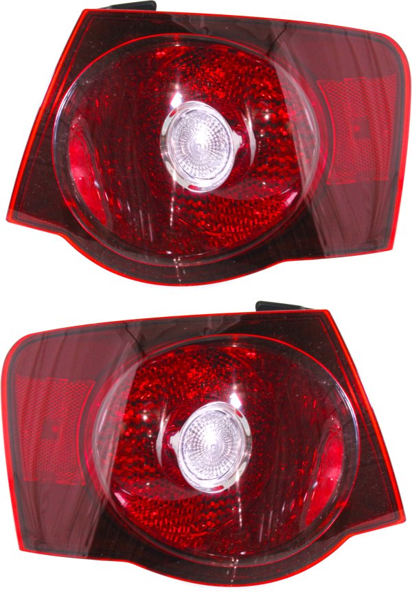 Outer Tail Light Assembly for 2008-2010 Jetta, Right (Passenger) and Left (Driver), Halogen, Pair/Set of 2 Replacement