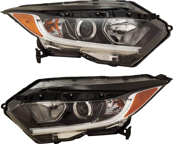 Headlight Assembly Pair/Set for Honda HR-V 2019-2022, Right (Passenger) and Left (Driver) Halogen Replacement