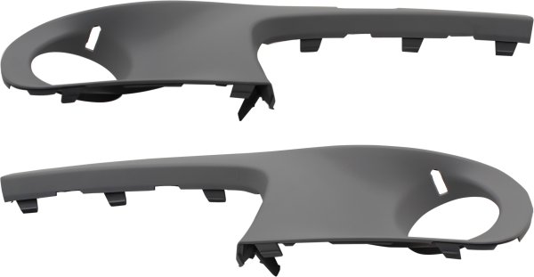 Front Bumper Molding Pair/Set for Mini Cooper 2007-2010, Right (Passenger) and Left (Driver), Outer, Primed (Ready to Paint) Replacement