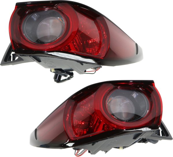 Outer Tail Light Assembly Pair/Set for Mazda CX-5 (2017-2021), Includes Right (Passenger) and Left (Driver), Without Signature Light, Replacement